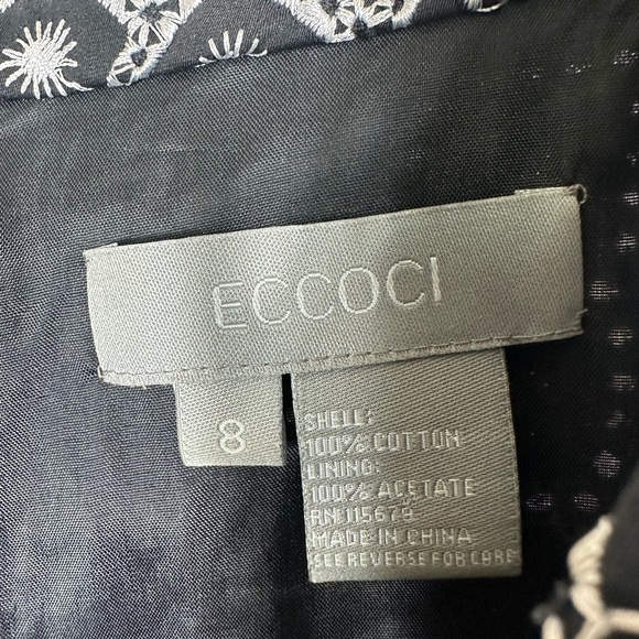 Eccoci  patterned designer black and white dress w/ pockets. - Picture 5 of 7